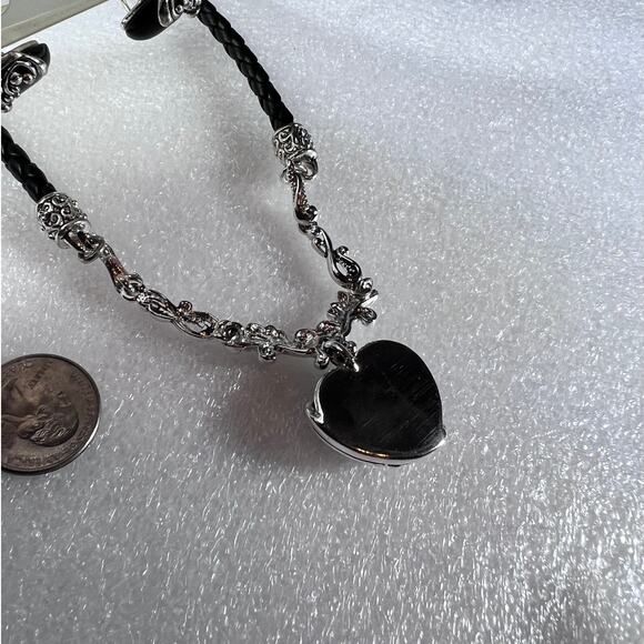 Retro Black Dark Witchy Goth Dark Heart Scroll Necklace Set Deadstock NEW NWT - Picture 15 of 16